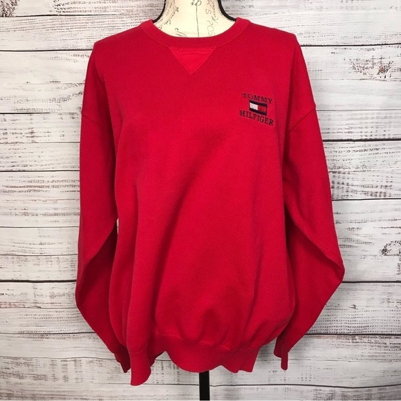 Tommy‎ Hilfiger golf Red Crewneck size Xl popover sweater - Picture 1 of 7